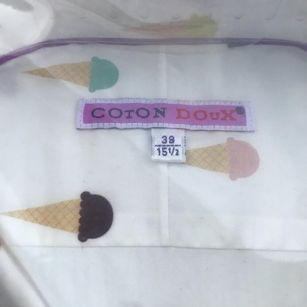 Men shirt by Coton Doux, NEW. Made in France. 15 1/2 - Picture 4 of 6